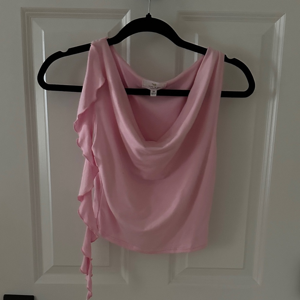 Chic Pink Ruffle Tank Top